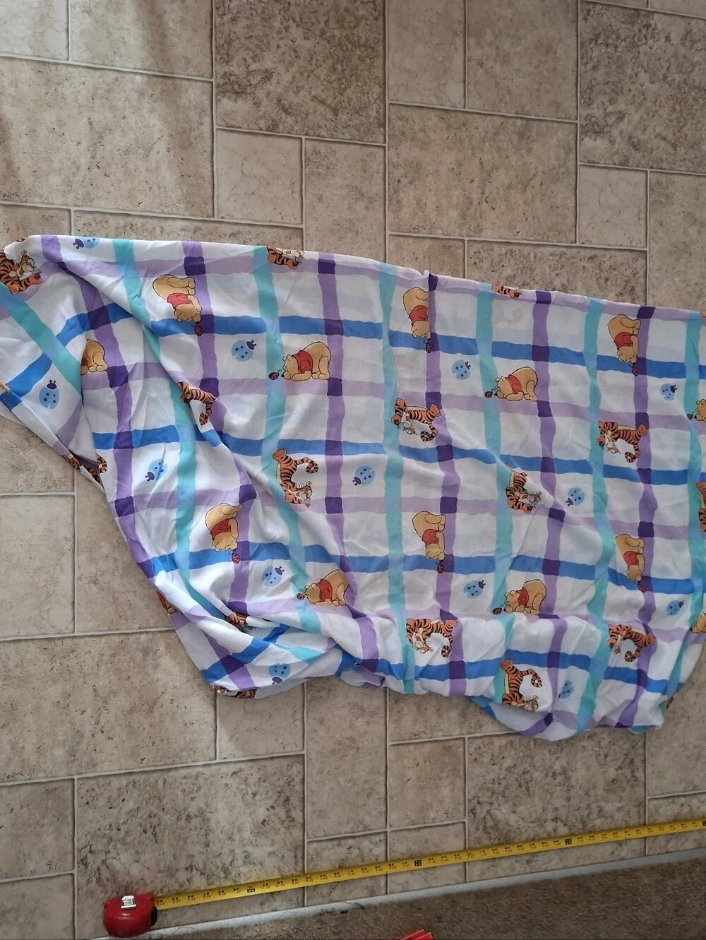 Vtg Disney Pooh & Tigger Top & Fitted Sheets Full Size Cotton Blend Made In USA